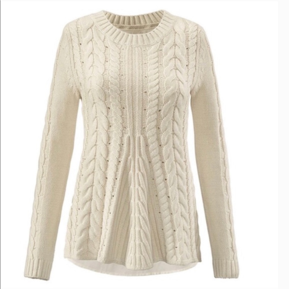 CAbi #3157 Lace Up sweater, NWOT, size XS